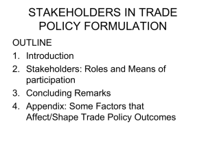 stakeholders in trade policy formulation