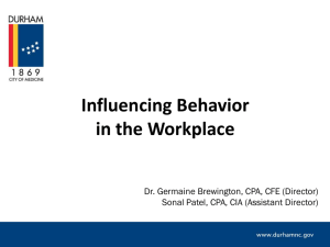 Influencing Behavior in the Workplace