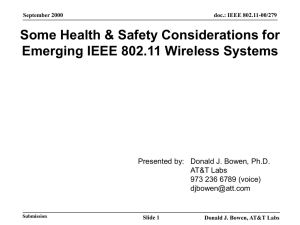 Hearing Aid Compatibility - IEEE 802 LAN/MAN Standards Committee