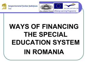 ways of financing the special education system in romania