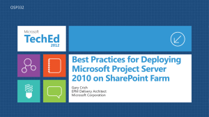 Best Practices for Deploying Microsoft Project Server 2010