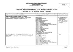 Mapping of Ministries/Divisions by SDGs and