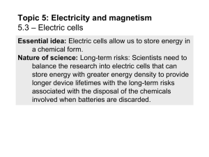 Topic 5.3 - Electric cells