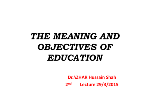 the meaning and objectives of education