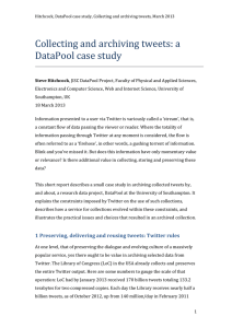 Collecting and archiving tweets: a DataPool case study