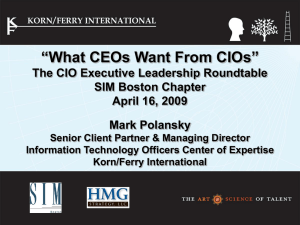 What CEOs Want From CIOs - Society for Information Management