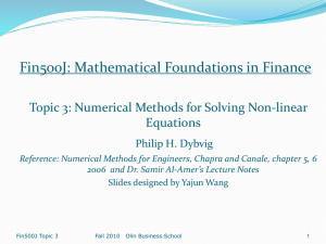 Solution of Nonlinear Equations