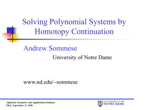 Solving Polynomial Systems by Homotopy Continuation