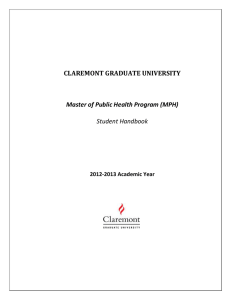 MPH Student Handbook - Claremont Graduate University