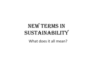 New Terms in Sustainability