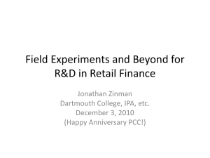 Field Experiments for Research and Development in Retail Finance