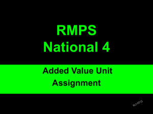 RMPS National 4 Added Value Unit Assignment