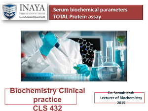 4. quantitative determination of serum total protein . practical part