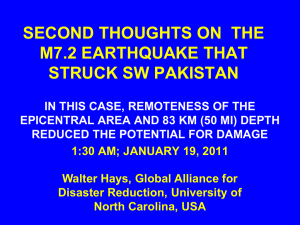 Pakistan EARTHQUAKEs