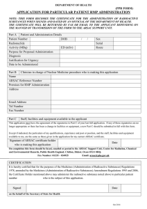 ARSAC form: application for particular patient RMP