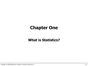 Chapter 1 - What is Statistics?