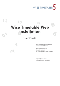 Wise Timetable Web installation