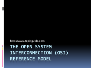 The Open System Interconnection (OSI) Reference Model