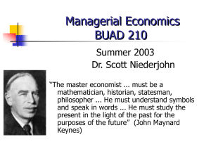 Managerial Economics - Summer 2002