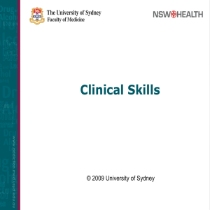 Clinical Skills - University of Sydney