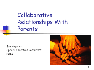 Collaborative Relationships with Parents