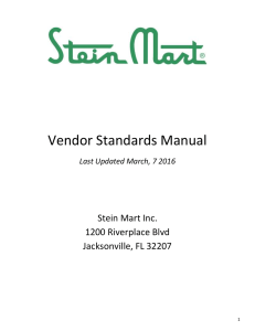 Vendor Standards Manual 2015 - Updated 9-9-15