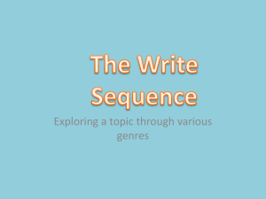 Sequenced writing project - Gloria MUNSON