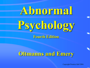 Abnormal Psychology Fourth Edition Oltmanns and Emery