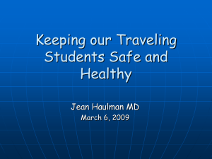Keeping Our Traveling Students Safe & Healthy