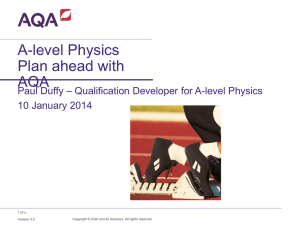 A-level Physics - plan ahead with AQA