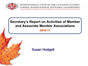 ICCS 2010-2011 Secretary's Report