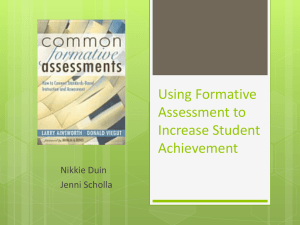 Using Formative Assessment to Increase Student Achievement