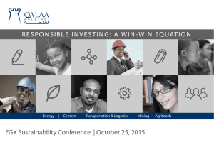 Qalaa Holdings - Sustainability Conference EGX 2015