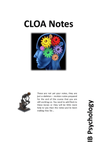 Cognitive level of analysis (CLOA)