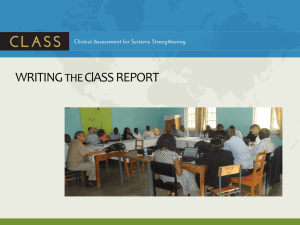 Writing the ClASS Report - ClASS Clinical Assessment for Systems