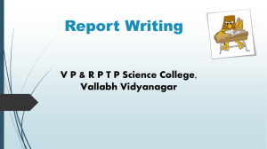 Final Report Writing - V.P. and R.P.T.P Science College