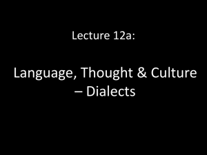 Lecture 12a - Language, Thought and Culture