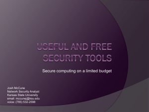 Free Security Tools - Kansas State University