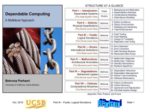 Fault Tolerance, Lecture 01 - Electrical and Computer Engineering