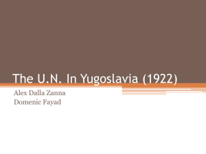 The U.N. In Yugoslavia (1922)