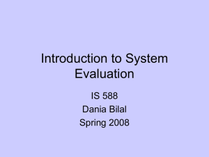 Introduction to System Evaluation