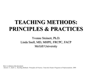 Teaching Methods - Faculty of Health Sciences