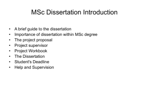 MSc Dissertation