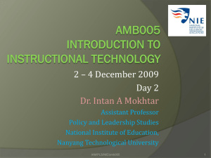 AMB005 Introduction to instructional technology