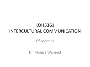 KOH3361 INTERCULTURAL COMMUNICATION