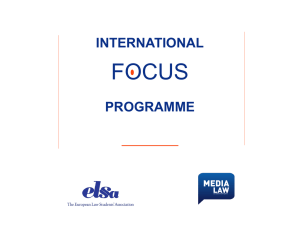 International Focus Programme: Media Law