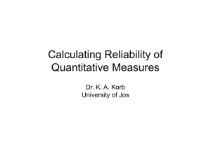 Research Example: Calculating Reliability
