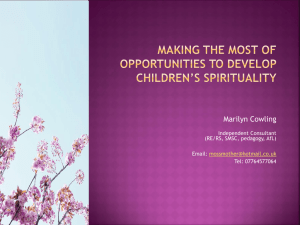 Making the most of opportunities to develop children*s spirituality