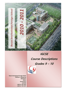 IGCSE Course Descrip.. - Busan International Foreign School
