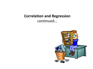 Correlation and Regression continued